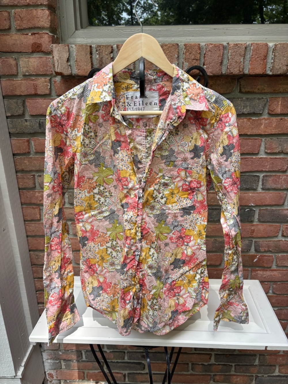 Frank & Eileen Men's Floral Button-Down Shirt in Pink, Yellow & Green